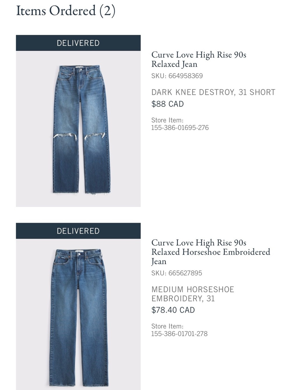 Abercrombie & Fitch 90’s Straight Leg Jeans